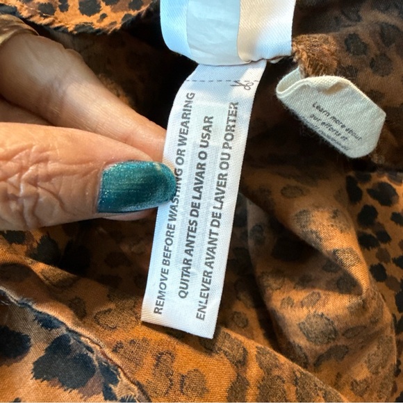 #702 Madewell flutter sleeve animal print wrap dress size large - Picture 13 of 13